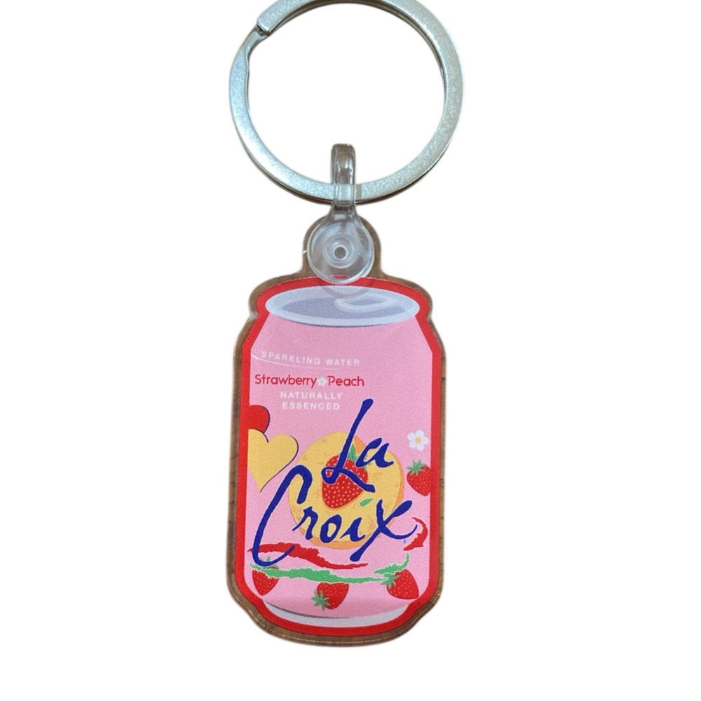 LaCroix Strawberry Peach Keychain from 2025 South Beach Food and Wine Festival
